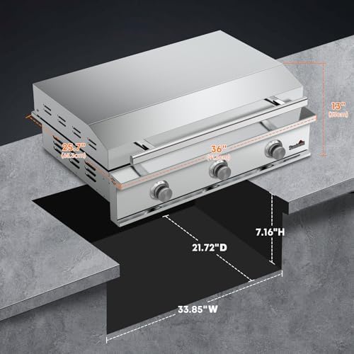 Stanbroil 36-Inch Built-In Gas Griddle for Outdoor Kitchen, Liquid Propane - Image 2