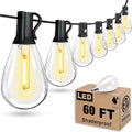Tenmiro 60FT Outdoor String Lights, Waterproof 16+1 Edison Shatterproof Bulbs Led Outside Patio Lights for Porch Deck Garden Backyard Balcony Wedding Party Decor by Tenmiro