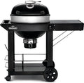 Napoleon PRO22 Charcoal Kettle Grill with Folding Cart, Black, Porcelain-Enameled Lid and Bowl, Chrome-Plated Cooking Grid by Unknown