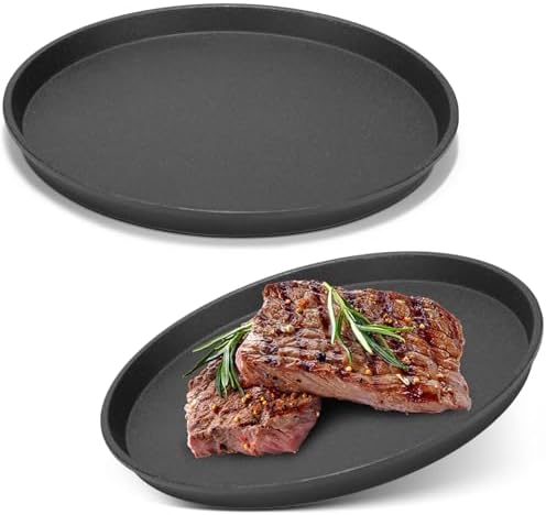 Maxdot 2 Pcs 7.5 Inch Cast Iron Grill Pan Round Pizza Pan Skillet for BBQ by Maxdot