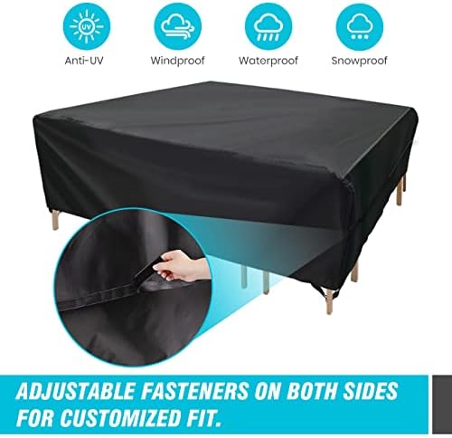 Velway Patio Furniture Cover Outdoor, Waterproof Rectangular Patio Table Chair Sofa Set Cover, 95”Lx64”Wx40”H, All Weather Oxford Tear-Resistant Material with Zipper Carrying Bag Windproof Buckles - Image 2