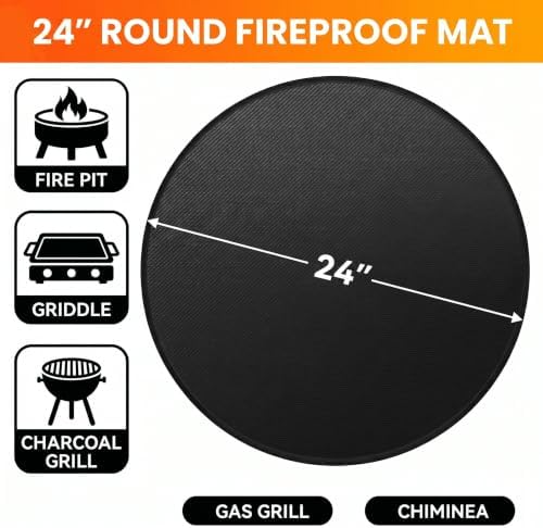 24" Round Fire Pit Mat for Solo Stove Bonfire - Fireproof Under Grill Mat for Outdoor Grill & Portable Camping Stove - Ideal Solo Stove Accessory - Image 2
