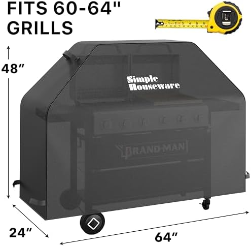 Simple Houseware 64 in. Heavy-Duty BBQ Gas Grill Cover, Waterproof - Image 2