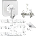 DDMY Clear Adhesive Hooks Heavy Duty Walls Hook 36 Pack for Hanging by DDMY