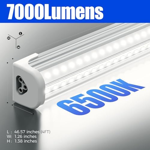 Barrina T8 LED Shop Lights 4FT, 50W 7000LM 6500K, ETL Listed, 2 Packs - Image 2