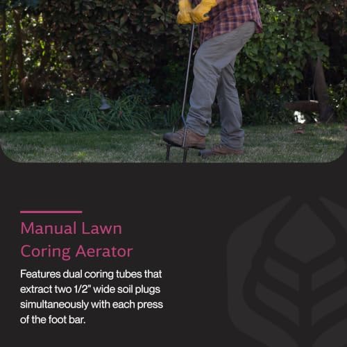 Yard Butler Manual Lawn Coring Aerator, ID-6C - Lawn Care Tool for Aerating - Long-Handled - Power-Coated Steel Construction - Comfortable Cushioned Handles Garden Tool - Easy to Use - Image 2