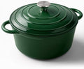 Miereirl 6 Quart Enameled Dutch Oven Pot with Lid, Cast Iron Dutch Oven with Dual Handles for Bread Baking, Cooking, Non-stick Enamel Coated Cookware (Green) by Miereirl