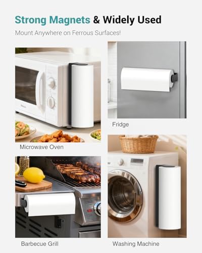 Paroto Magnetic Paper Towel Holder for Fridge, No Drilling, Black - Image 5