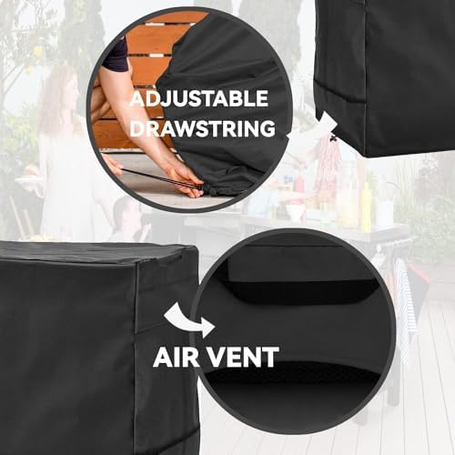 Outdoor Bar Cover For 54 inch Wicker Outdoor Utility Cart Black - Image 6