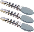 HINMAY 7 Inch Silicone Utility Tong Kitchen Tongs, Set of 3 (Gray) by HINMAY