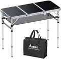 Anbte 3ft Folding Camping Table, 3 Adjustable Height Max 27.5", Black by Anbte