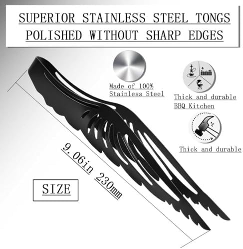 9 Inch Heat Resistant Coal Tongs - Professional Hookah Charcoal Tong with Anti-Slip Handle for Shisha, BBQ and Fireplace Use (butterfly Tongs 9") - Image 4