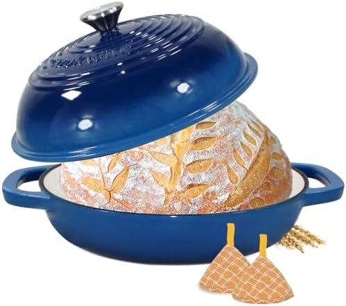 6 QT Enameled Cast Iron Bread Oven, Dutch Oven for Sourdough Baking by COOKWINCastIron