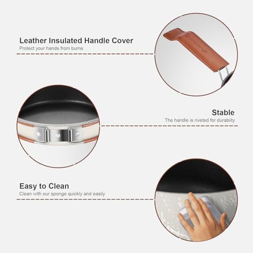 Odoland 10pcs Camping Cookware Non-Stick Camping Pot and Pan Set with Plate Bowl Fork Knife Spoon for Backpacking, Hiking, Outdoor Cooking and Picnic - Image 6