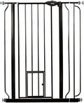 Carlson 36" Extra Tall Walk Through Dog Gate for Doorways & Bottom of Stairs, Metal Pet Gate with Small Pet Door, Expands 29”–36.5”, Black by Carlson%C2%AEPetProducts