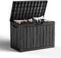 PatioZen 45 Gallon Resin Deck Box, Lockable Outdoor Storage Box for Patio Cushions Storage Furniture,Garden Tools, Pool Supplies, Weatherproof and UV Resistant (Black) by OutdoorLivingPerfected