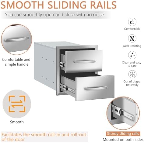 Outdoor Kitchen Drawers 14" W x 15" H x 23" D Stainless Steel - Image 6