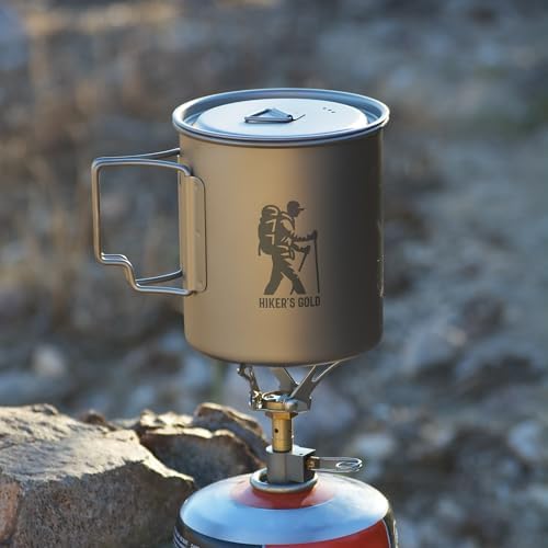 Hiker's Gold 750 ml Titanium Pot for Backpacking, Camping, Hiking - Image 7