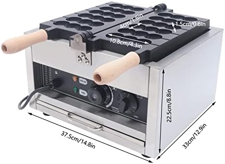 6-Grid Commercial Waffle Maker, 1400W Electric Waffle Machine, Stainless Steel Waffle Iron Baker with Non-Stick Coating, 122-572℉ Temperature Adjustable - Image 2