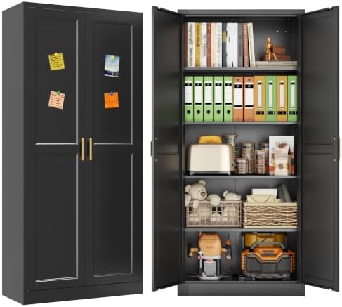 71" Metal Pantry Cabinet,Storage Cabinet with Doors and Shelves by SteelLifeNeatlyOrganized