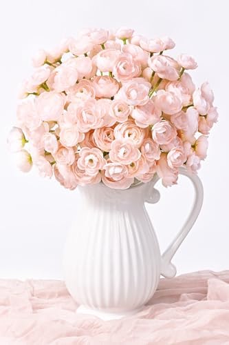 Fake Flowers Faux Flower Artificial Ranunculus Flowers Pink Peonies - Image 2