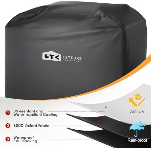 Leteuke Grill Cover for Outdoor Grill Cart Grill Table - Image 4