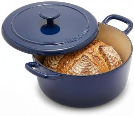 GreenPan x Bobby Flay 5.5QT Enameled Cast Iron Dutch Oven With Lid, Navy by GreenPan