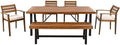 Harper & Bright Designs GO Outdoor Wood Dining Set for 6-7 Person, Outdoor Dining Furniture with Removable Cushions, Ergonomic Chairs and Bench, Thicker Table, Nature by HarperBrightDesigns