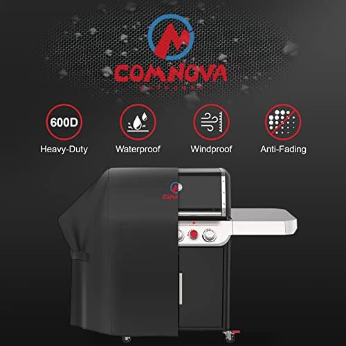 Comnova Grill Cover 58 Inch - 600D BBQ Gas Grill Cover Waterproof Heavy Duty, Premium Barbecue Covers for Weber Genesis 300 Series Grill, Char-Broil, Monument, Brinkmann, Dyna-glo, Nexgrill and More - Image 4