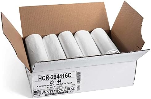 Aluf Plastics 26 Gal Clear Trash Bags, 16 Micron (EQ.), 29" x 44" (250 Pk) - Image 2