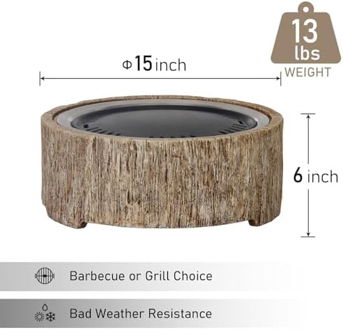 Afterglow 15 Inches Charcoal Grill Barbecue Smoker Stove Tabletop BBQ Outdoor Party for Patio Garden Backyard Decking Camping, Brown - Image 5