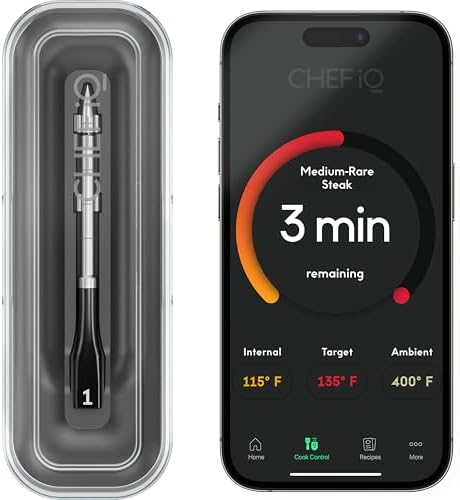 CHEF iQ Sense Smart Wireless Meat Thermometer with Ultra-Thin Probe, Unlimited Range Bluetooth Meat Thermometer, Digital Food Thermometer for Remote Monitoring of BBQ Grill, Oven, Smoker, Air Fryer by Unknown