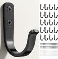 20Pcs Wall Hooks, Black Metal Coat and Towel Hooks, Holds Up to 40 lbs by jockcaras