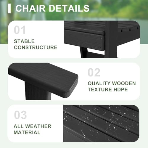 FUNBERRY Outdoor Dining Set, HDPE 7 Piece Dining Table Set with Chairs - Image 3