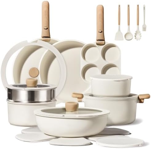 CAROTE 26pcs Pots and Pans Set Non Stick, Cookware Set Detachable Handle by CAROTE