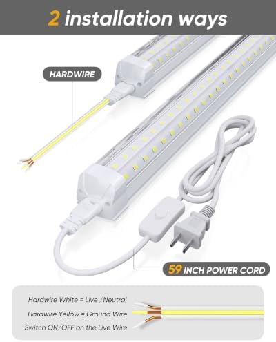 8FT 12 Pack LED Shop Light 120W 19200LM 5000K Garage Lighting - Image 3