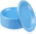Plastic Plates 9 Inch Plastic Solid Round Party Dessert Dinner Plates for Weddings Party BBQs Birthday Camping and Anniversary (30, Blue) by Unknown