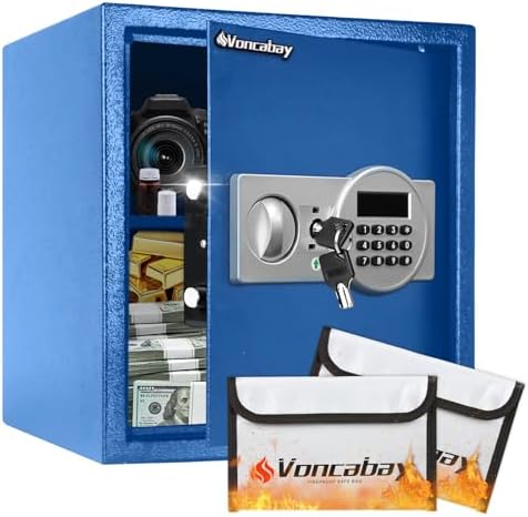 Voncabay Money Safe Box for Home with Digital Keypad, 1.5 Cu. Ft., Blue by Voncabay