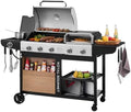 ZH3004S Premium Gas Grill and Pizza Oven Combo Silver & Black by GrillsHouse