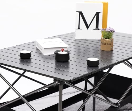 1-Piece Folding Outdoor Table with Carrying Bag,Lightweight Aluminum Roll-up Rectangular Table for Indoor, Outdoor Camping, Picnics,Beach,Backyard, BBQ, Party, Patio (Lager) - Image 3