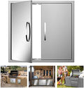 Outdoor Kitchen Doors 26W x 24H Inch, Double BBQ Access Doors 304 Stainless Steel for Outdoor Kitchen Cabinet Grill Station or BBQ Island by KODOM