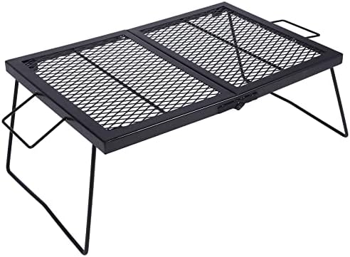 REDCAMP Folding Campfire Grill Heavy Duty Steel Grate, Portable Over Fire Camp Grill for Outdoor Open Flame Cooking Large by REDCAMP