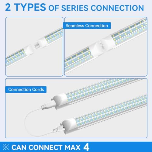 SHOPLED 8FT LED Shop Light, 90W 11700LM Super Bright, 6000K D-Shape - Image 5