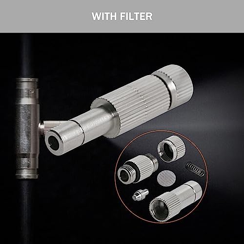 20pcs Brass Mister Nozzles, 6mm Misting Nozzles for Outdoor Cooling System, Landscaping, Air Humidification, Greenhouse Irrigation (with Filter, 0.039"/1mm Orifice) - Image 4