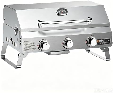 ONLYFIRE GRILLS Tabletop Gas Grill 3-Burner, Portable Propane BBQ Grill by ONLYFIREGRILLS