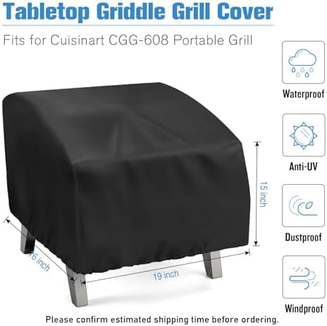 Small Portable Grill Cover for Cuisinart CGG-608 Table Top Grill - Image 2
