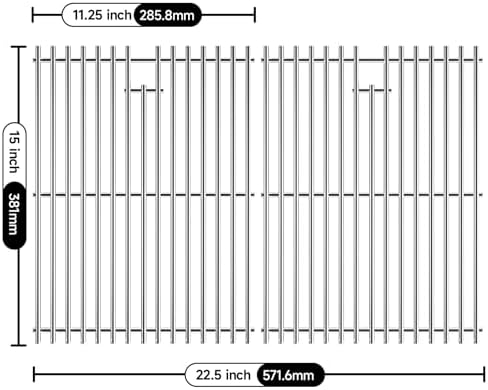 2pcs Stainless Steel Cooking Grid Grate for Weber, 15" x 22.5'' - Image 2