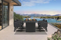 PURPLE LEAF Outdoor Dining Set 5 PC Aluminum with Olifen Wicker Chair Grey by PURPLELEAF