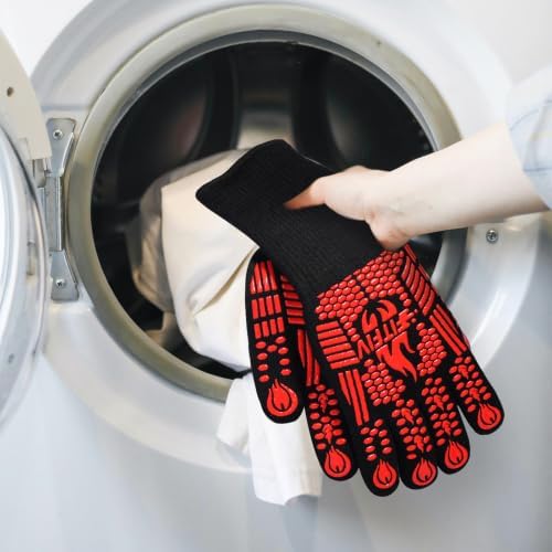 BBQ Gloves, 1472°F Heat Resistant with Silicone Grip Oven Mitts - Image 6