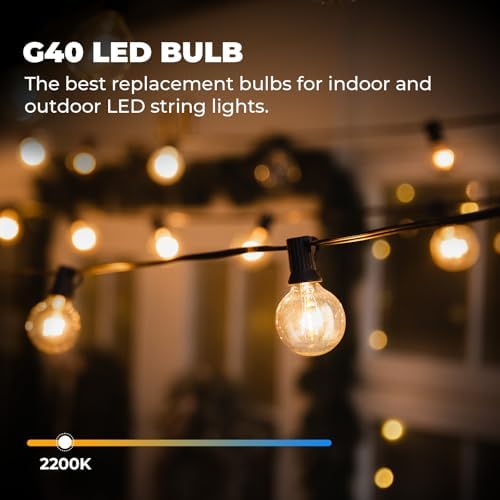 GvvooHome 36 Pack LED G40 Replacement Bulbs for String Lights, Shatterproof Plastic Globe Bulb for Indoor Outdoor Patio Decor, E12 Candelabra Socket Base, Warm White - Image 6